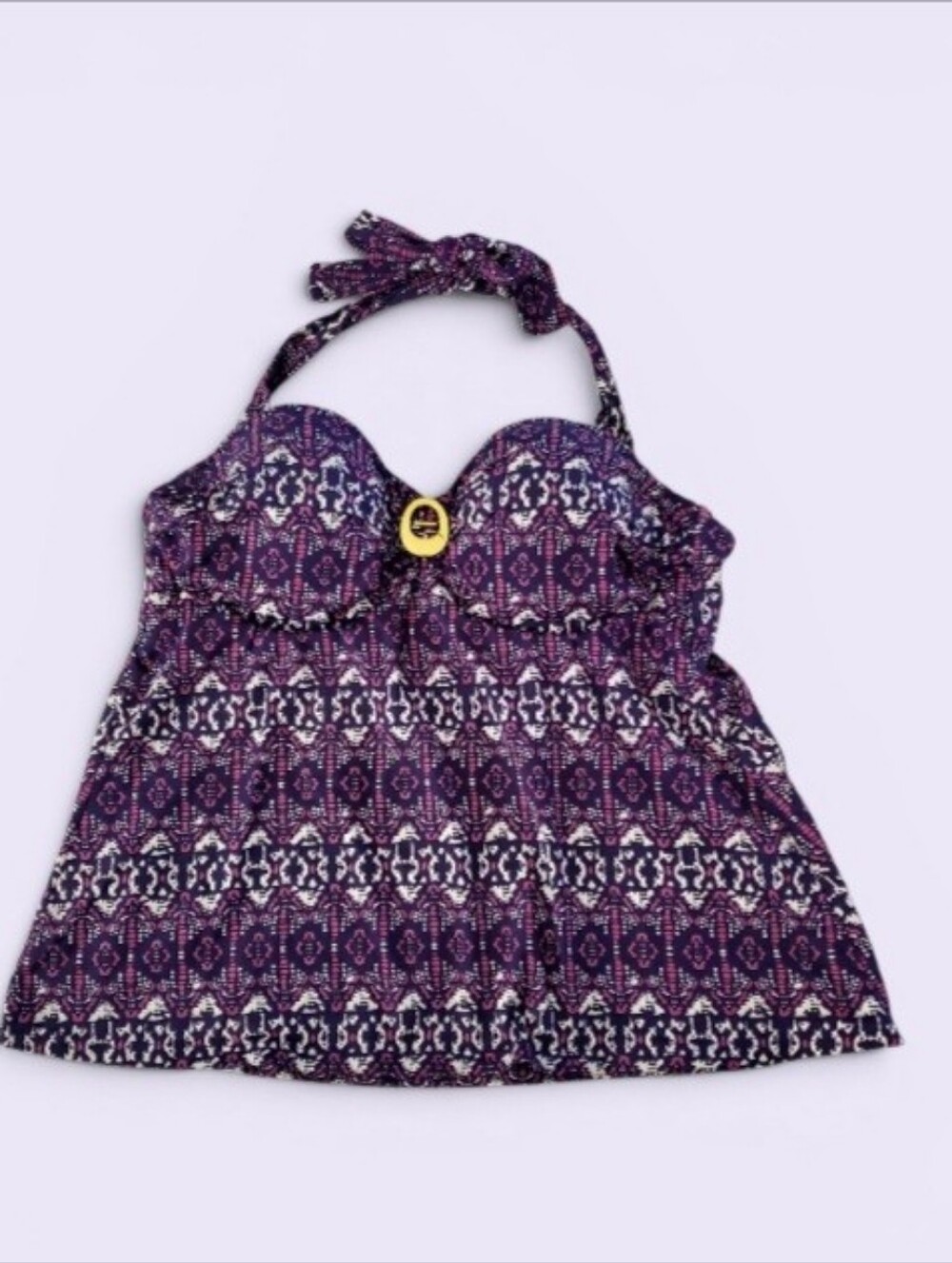 VENUS Purple Patterned Halter Swim Top in Sz 10